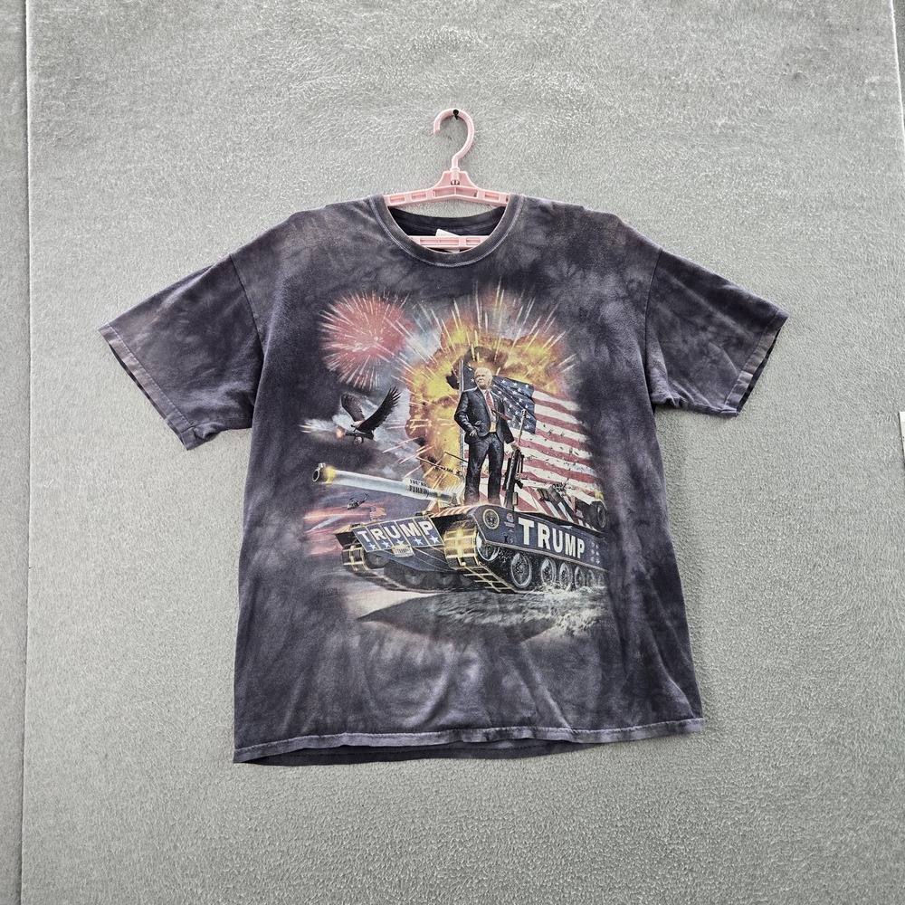The Mountain Men Shirt Gray Graphic Trump Tank Tee Short‎ Sleeve Logo